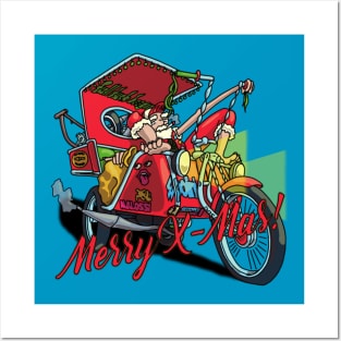 Moped Santa Posters and Art